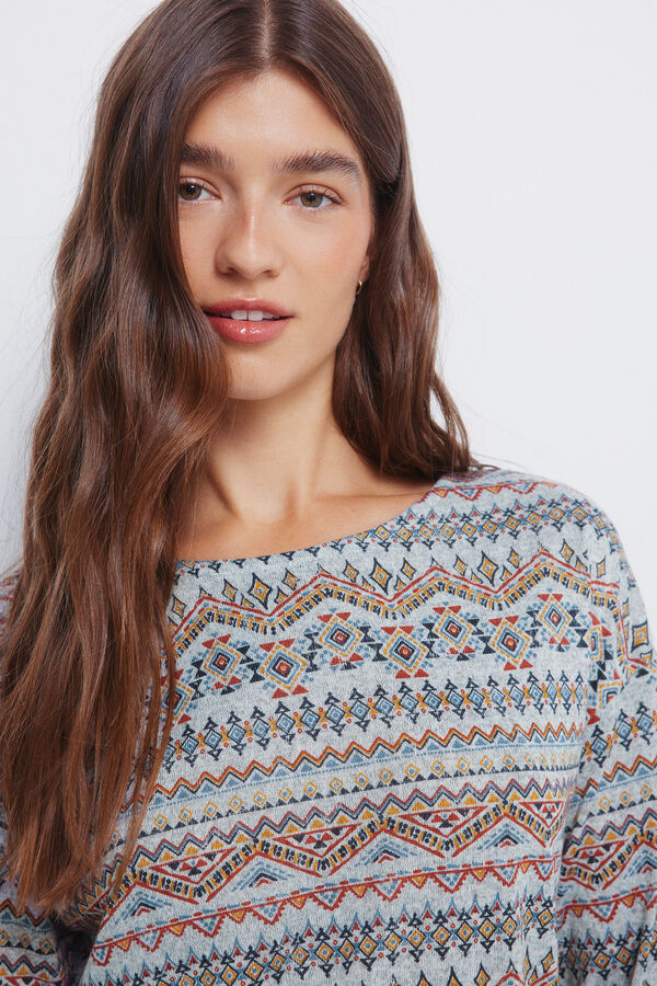 Springfield Majica sa kombinovanim &scaron;tampom  Siva