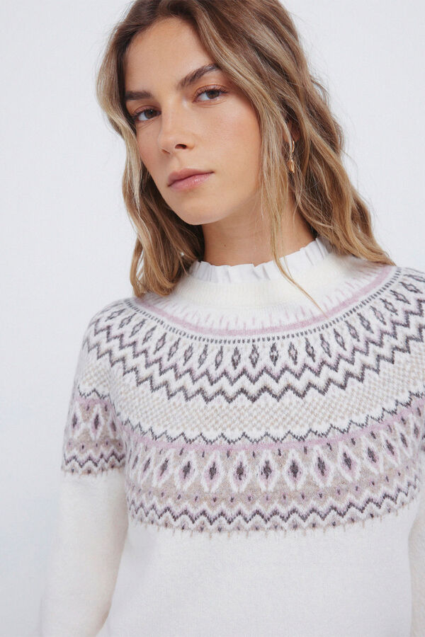 Springfield Zsakárd szegélyű felső kombinált nyak természetes