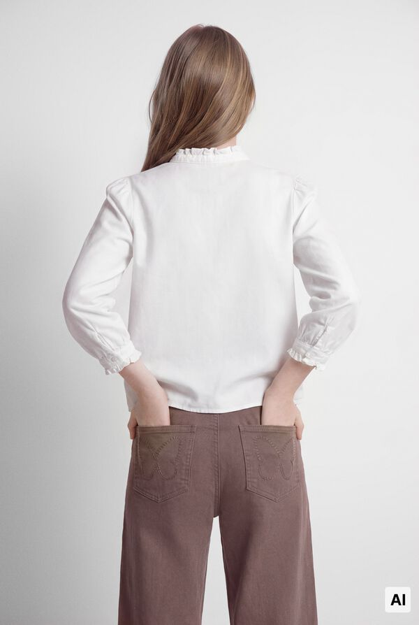 Springfield Kids Oksford bluza za devojčice Bela