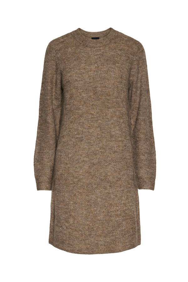 Pieces Vestido curto de malha cru