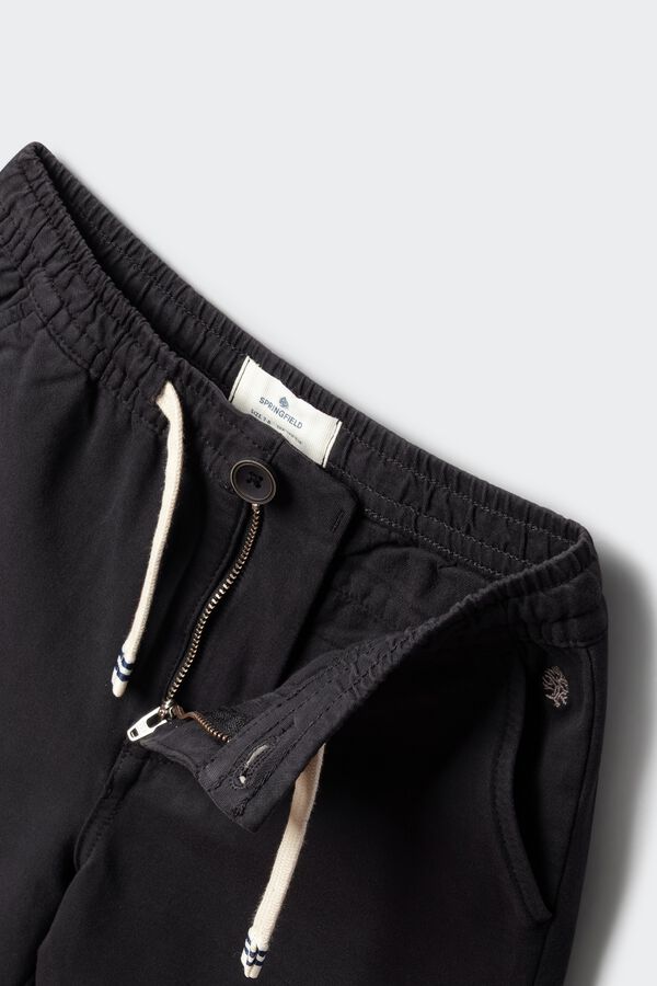 Springfield Kids Dečije chino bermude od pletenine Crna