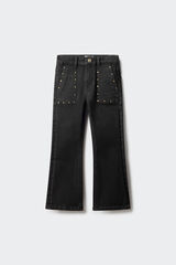 Springfield Kids Kick Flare Nietenhose für Mädchen Schwarz