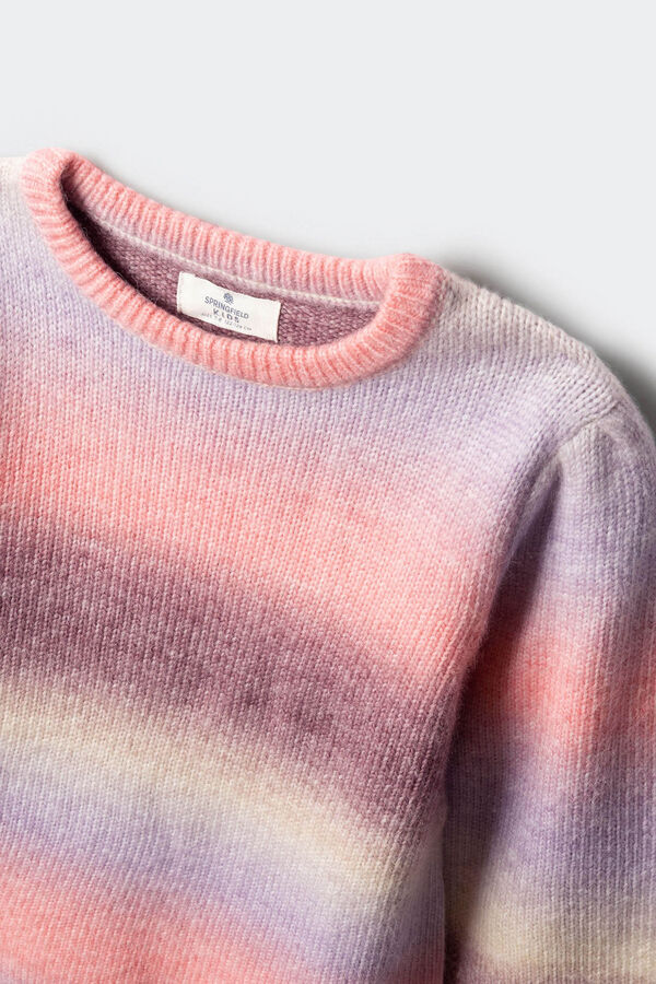 Springfield Kids Blje&scaron;tavi pruge džemper za devojčice. Roze