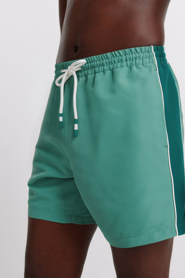 Springfield Jednobojni kupaći kostim sa izrezima Zelena