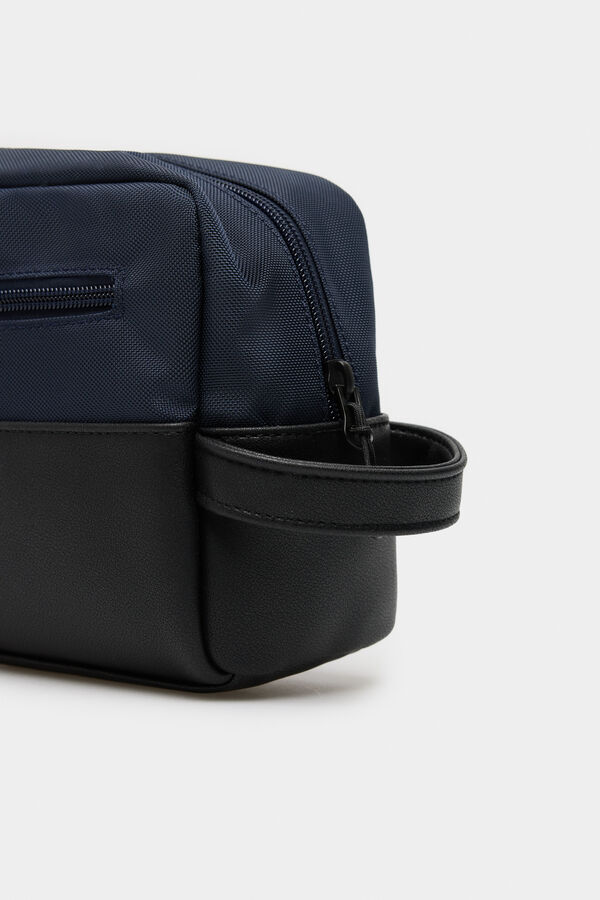 Springfield Neceser casual efecto piel azul