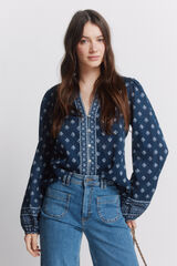 Springfield Printed long sleeve shirt blue