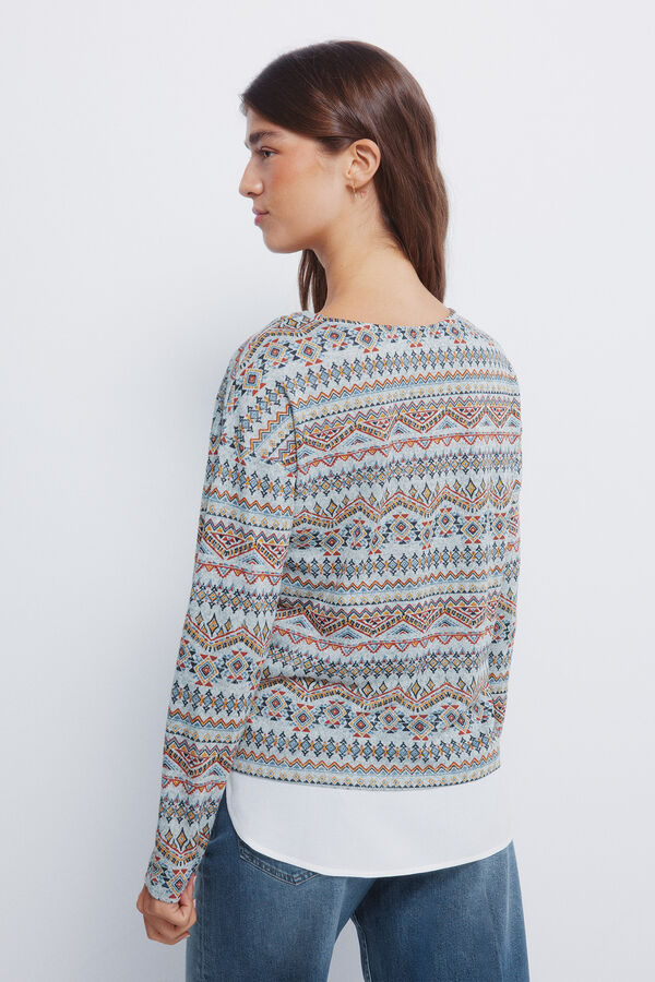 Springfield Majica sa kombinovanim &scaron;tampom  Siva