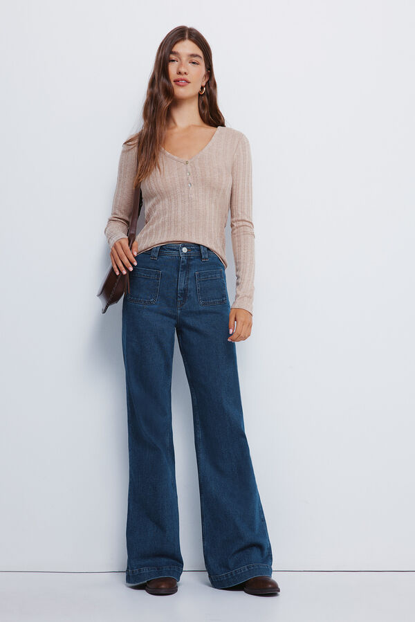 Springfield Pletena majica sa pekarskim pleten Braon