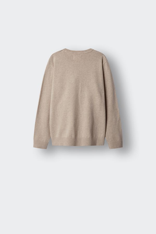 Springfield Kids Pulover basic cu petice la coate pentru băieți nud