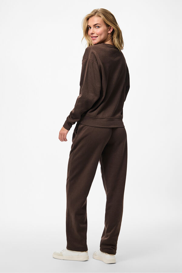 Pieces Sudadera basica marr&oacute;n