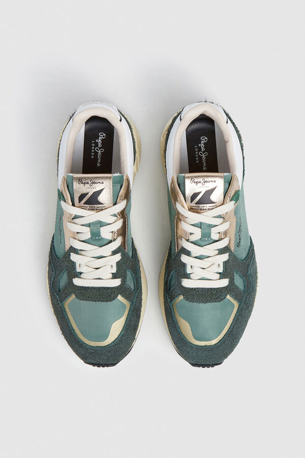 Pepe Jeans T&ecirc;nis com detalhes em Camur&ccedil;a verde