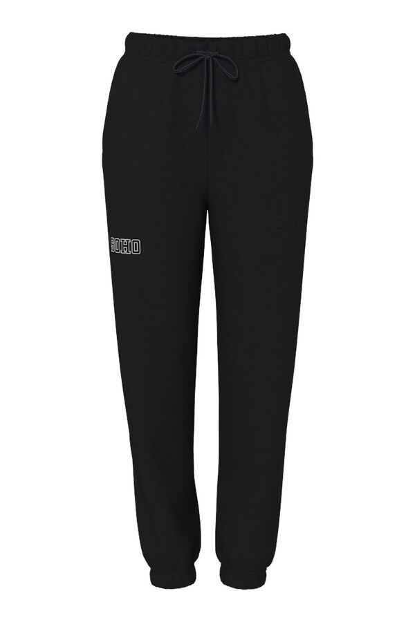 Pieces Cal&ccedil;a de moletom com estampa lateral preto