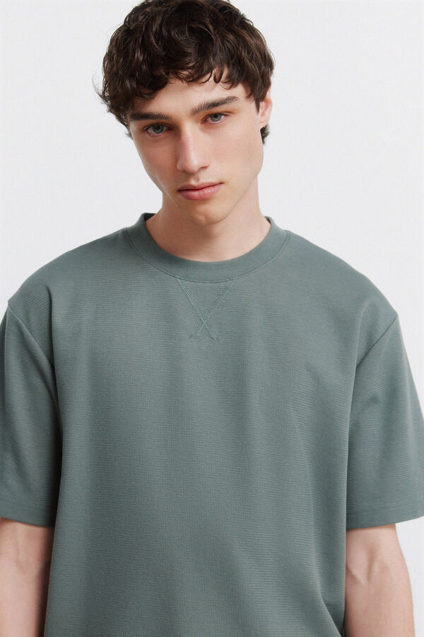 Springfield Majica od vafl tkanja Zelena