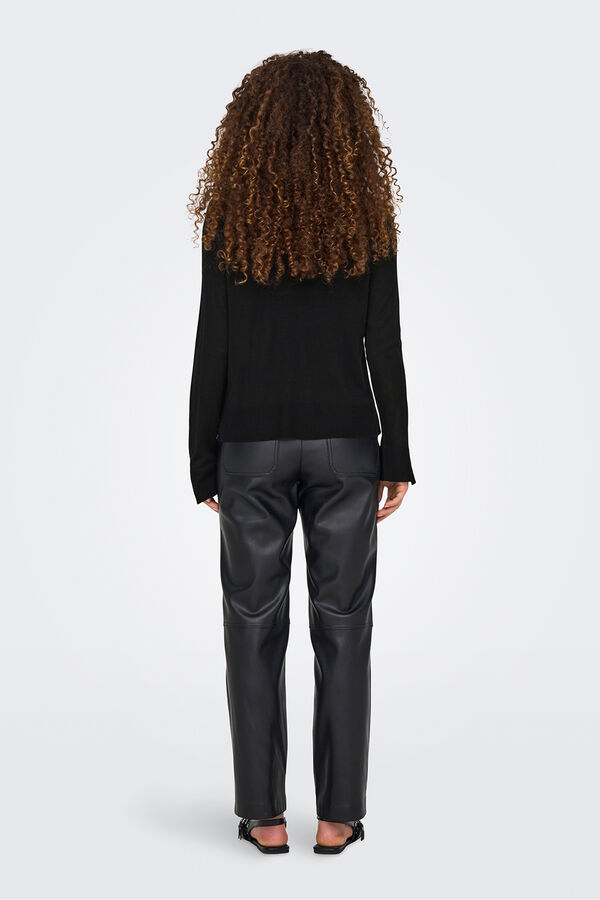 Only Jersey fino manga larga negro