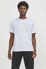 Jack & Jones Camiseta lisa com corte padr&atilde;o branco