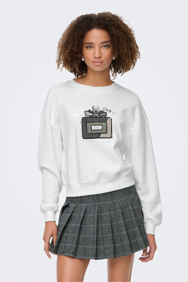Only Sudadera dibujo frontal blanco