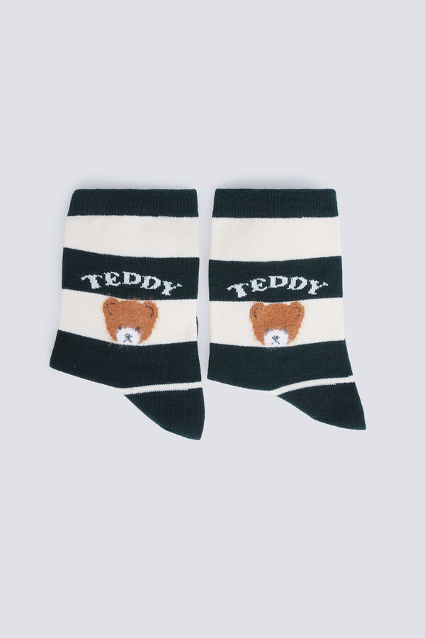 Springfield Prugaste čarape sa medvedićem Zelena