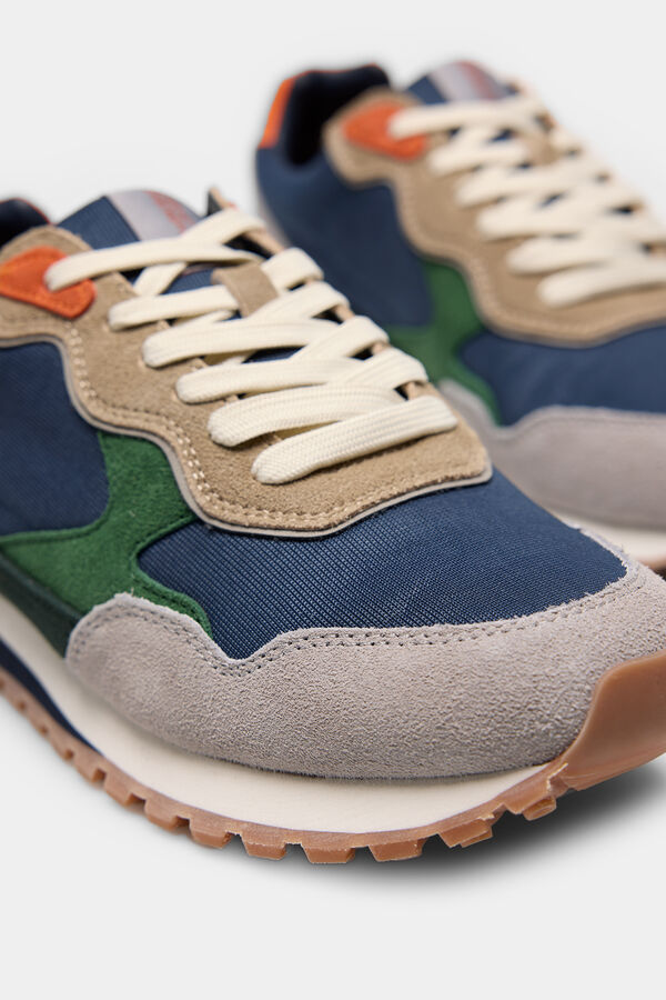 Springfield mehrfarbig Sneaker aus Leder Grau