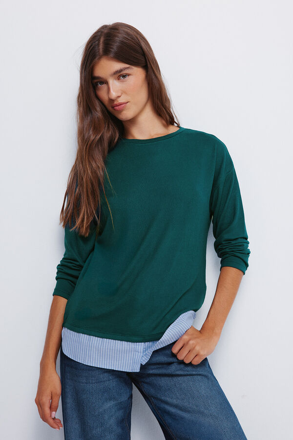 Springfield Kombinovana majica Zelena