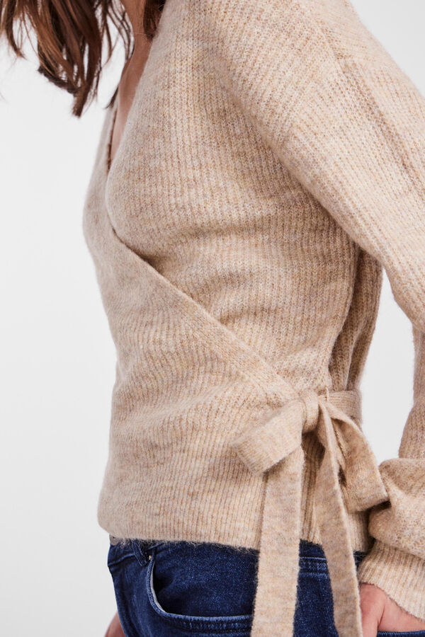 Pieces Camisola de l&atilde; bege