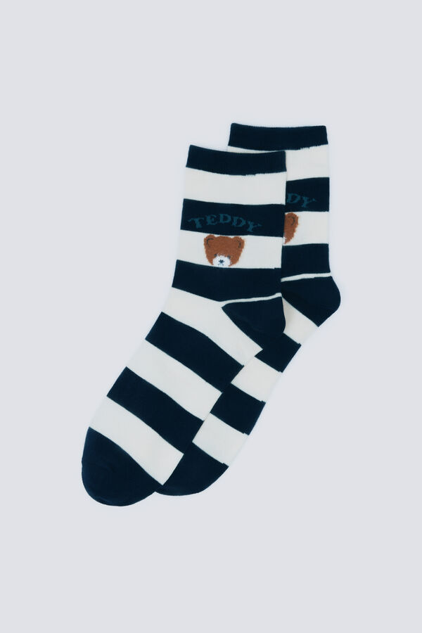 Springfield Calcet&iacute;n osito rayas azul