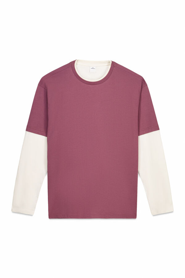 Springfield Majica sa duplim dugi rukav Bordo