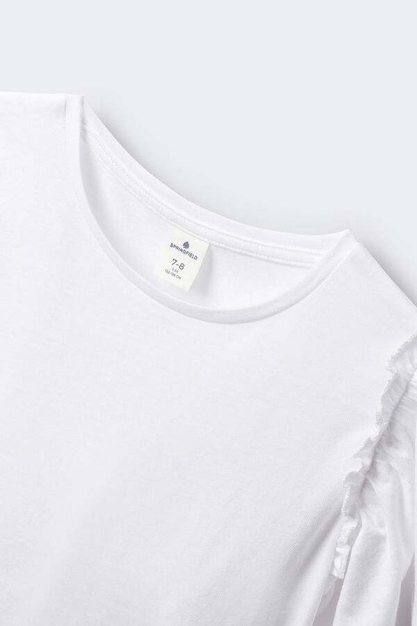 Springfield Kids Osnovna majica kratkih rukava sa karnerima za devojčice Bež