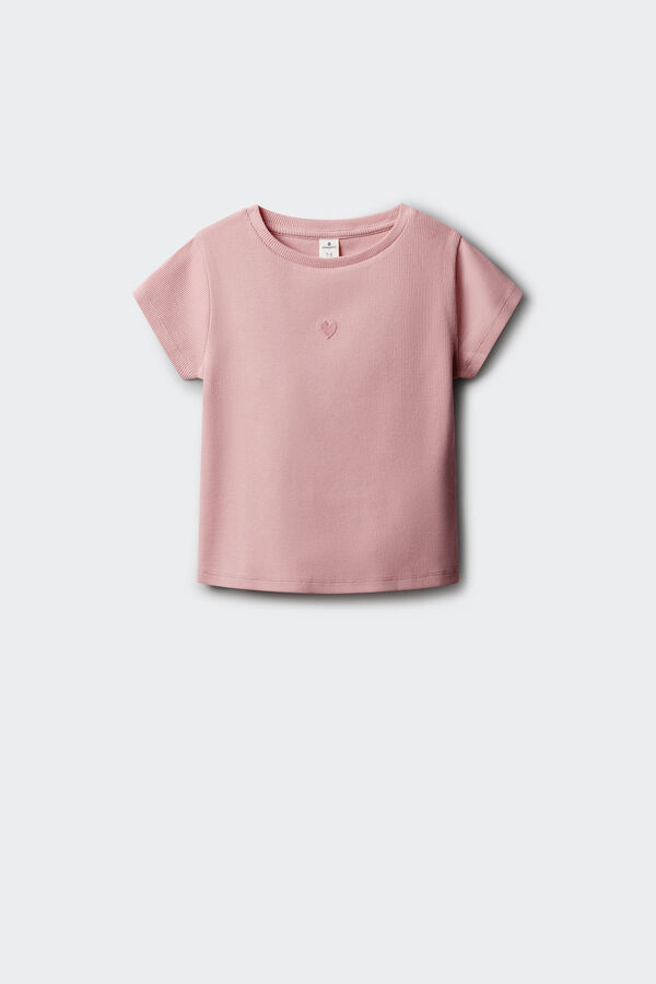 Springfield Kids Rebrasta majica kratkih rukava za devojčice Roze