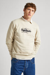 Springfield Sweatshirt mit Logo-Print braun