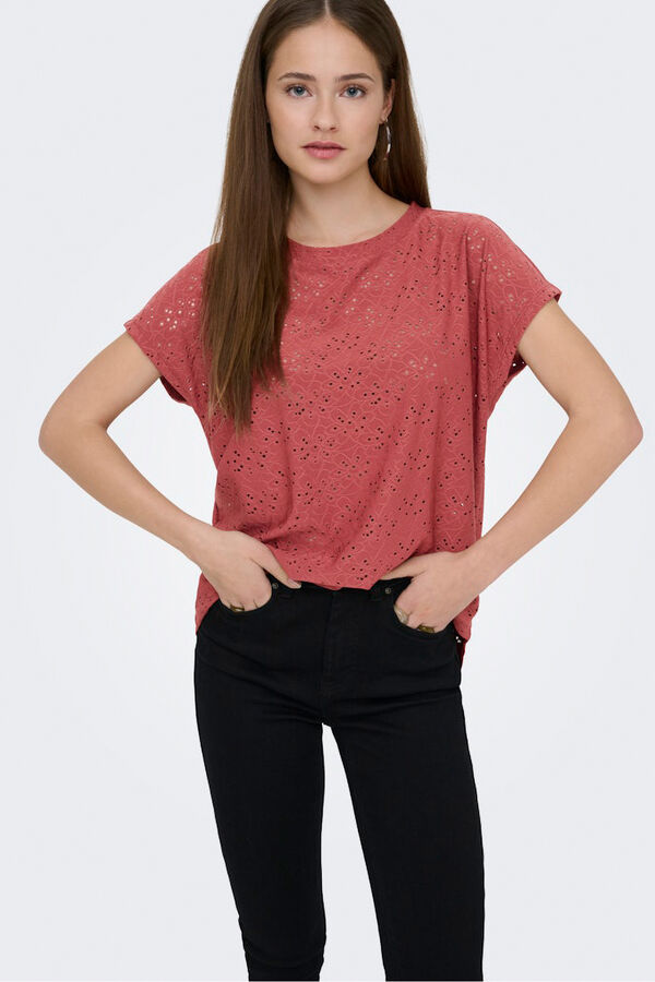 Only T-shirt regular fit manga curta vermelho