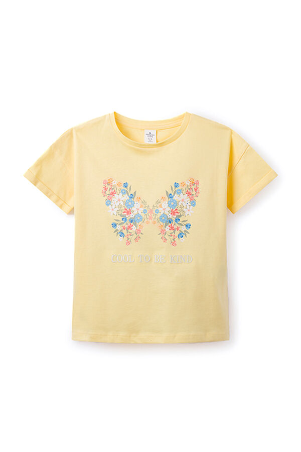 Springfield Girls' butterfly T-shirt mustard