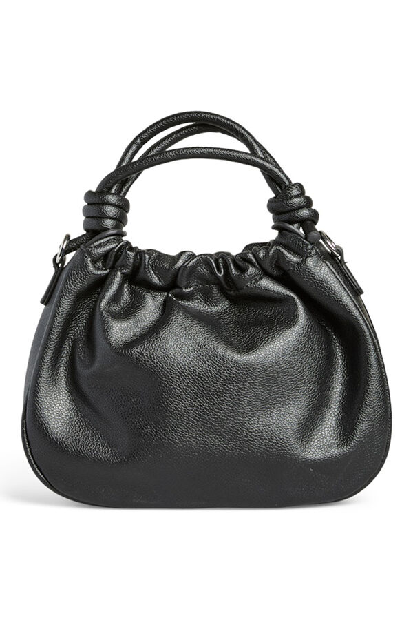 Pieces Mittelgro&szlig;e geraffte Tasche Schwarz