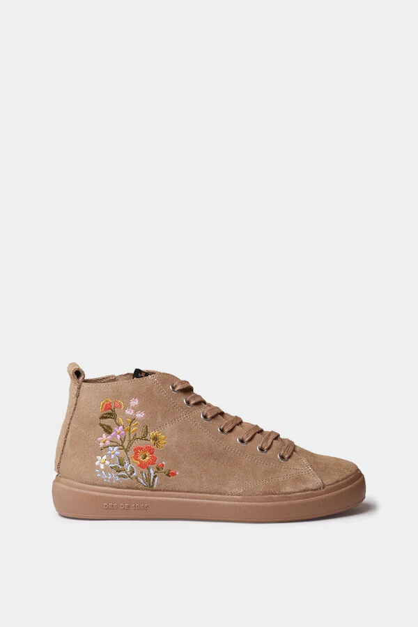 Toni Pons Zapatilla abotinadabcon detalles florales&nbsp; beige