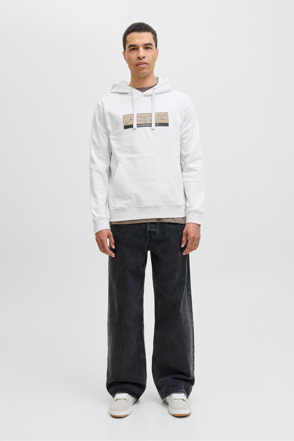 Jack & Jones Sudadera con capucha y logo frontal blanco