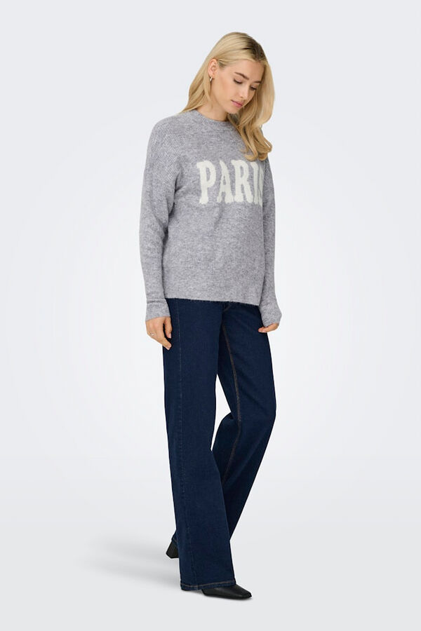 Only Camisola oversized com texto PARIS cinzento