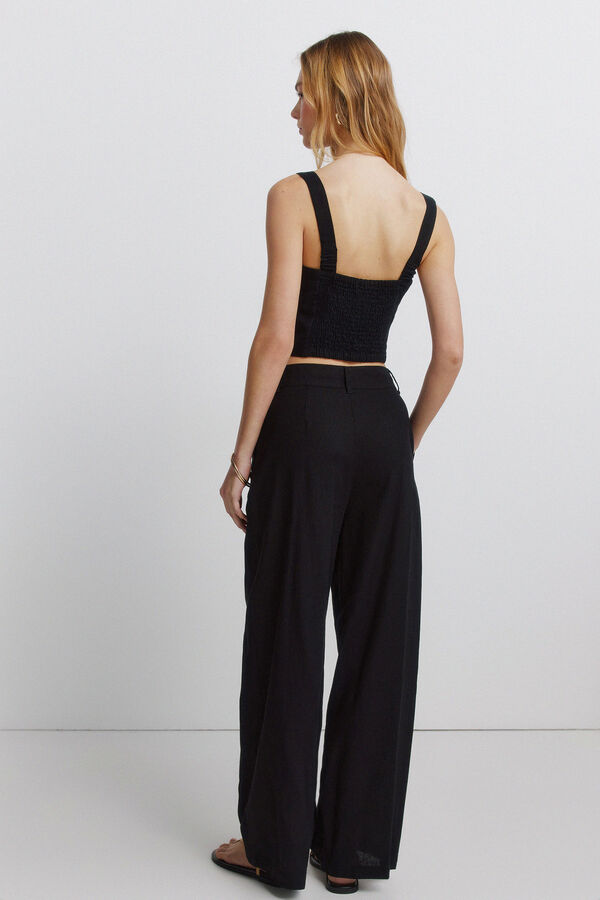 Springfield Lanene pantalone Crna