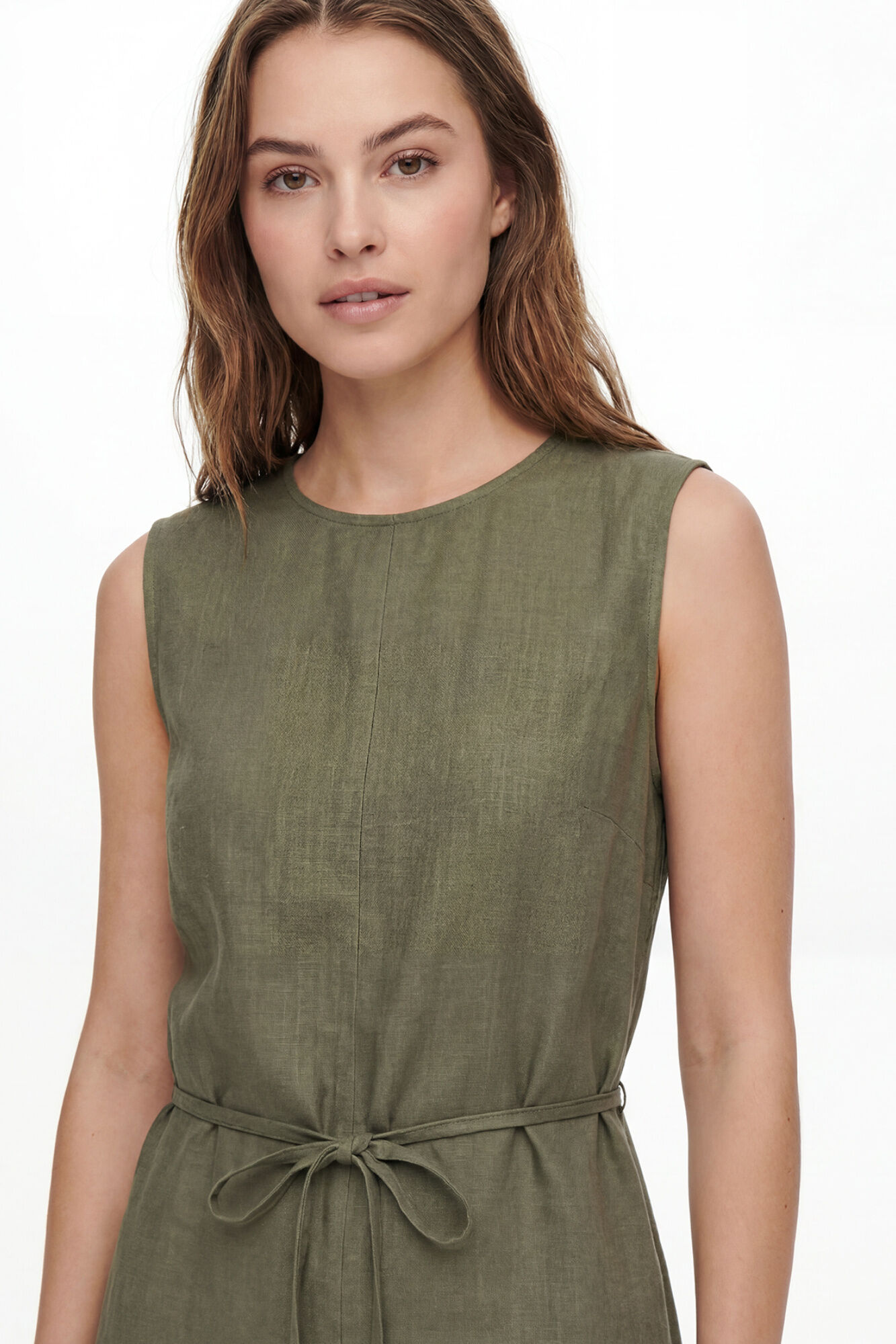 Pieces Vestido corto de lino sin mangas