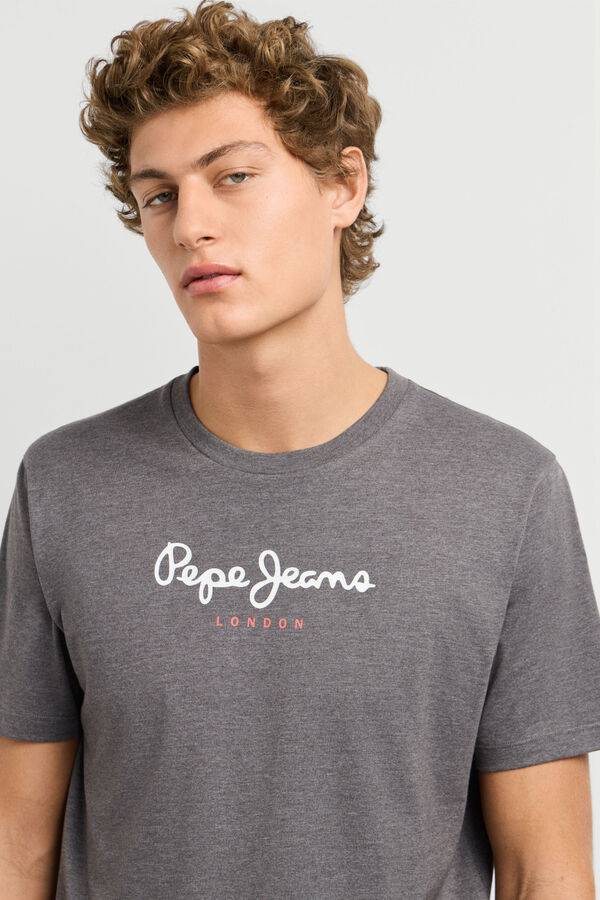 Pepe Jeans T-shirt de manga curta com logo cinzento