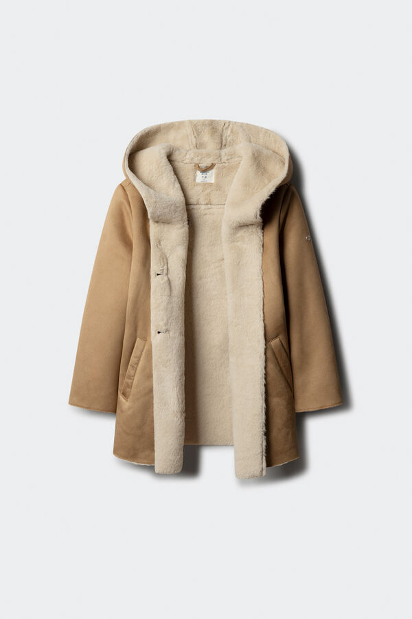 Springfield Kids Jakna od sukna na preklop za devojčice Bež