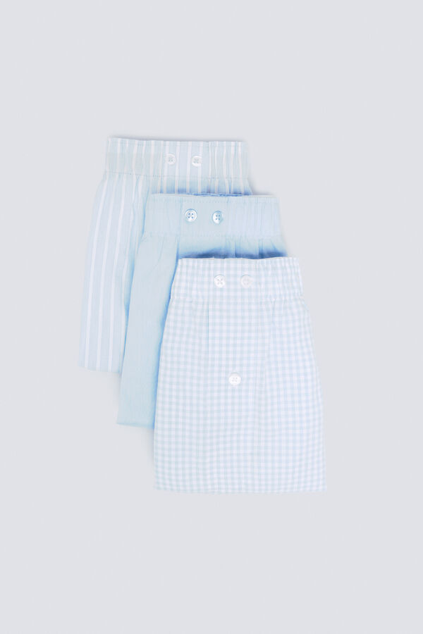 Springfield Pack of 3 printed poplin boxers blue