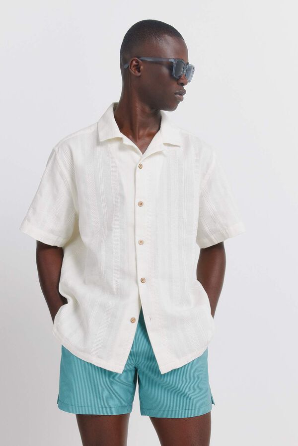 Springfield Kupaći kostim od seersucker tkanine na pruge Plava