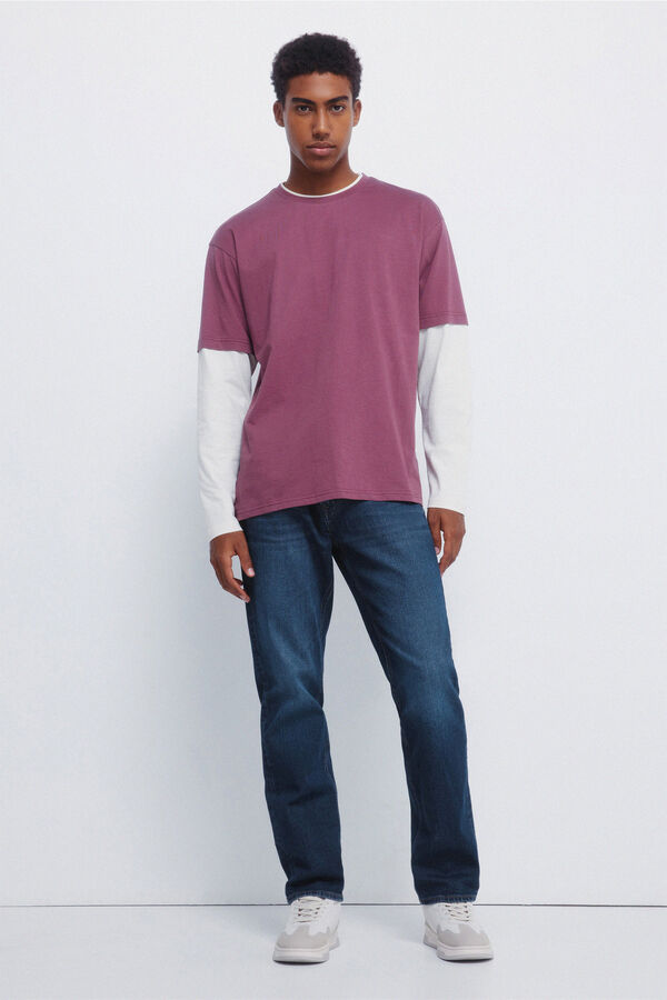 Springfield Majica sa duplim dugi rukav Bordo