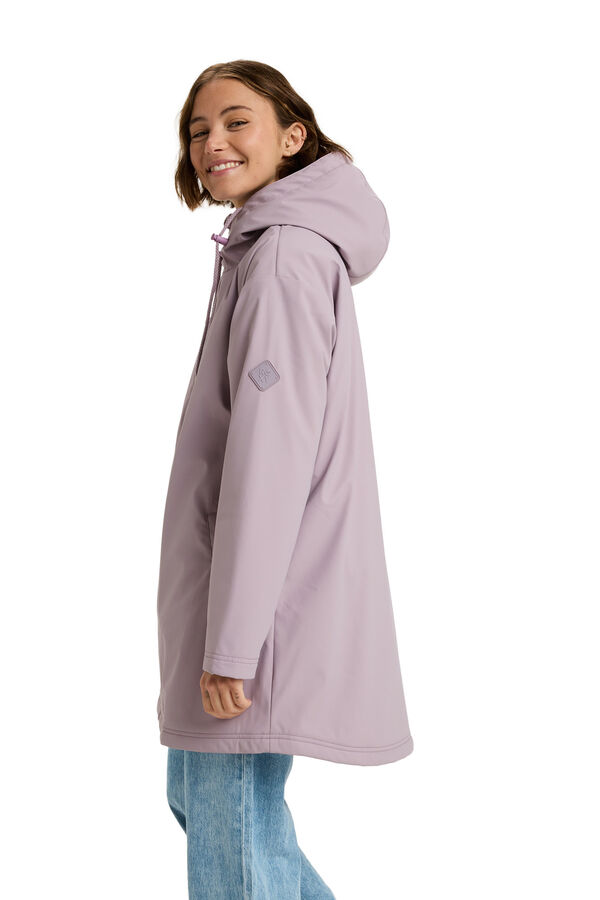 Roxy Rain Road Polar Zip - Sobretudo de chuva feminino rosa