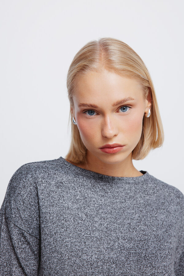 Springfield Kombinovana majica sa bočnim dugmići Siva