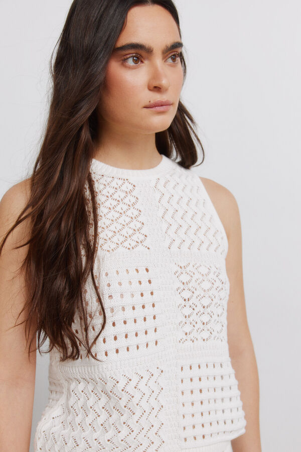 Springfield Top od rupičaste tkanine Bež