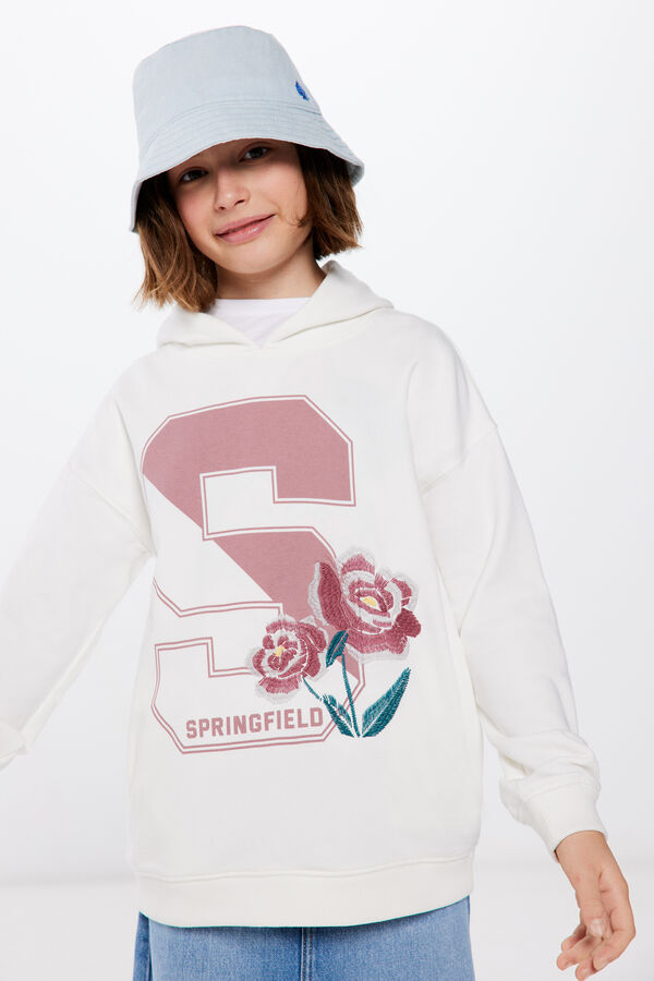 Springfield Girls' hooded sweatshirt with "S" s uzorkom