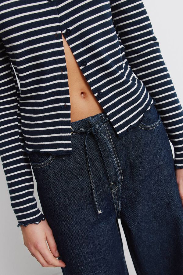 Springfield Majica na pruge sa dugmićima Plava