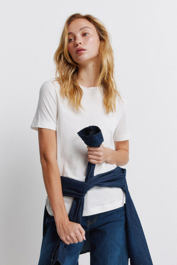 Springfield Osnovna majica sa kratkim rukavima Bela