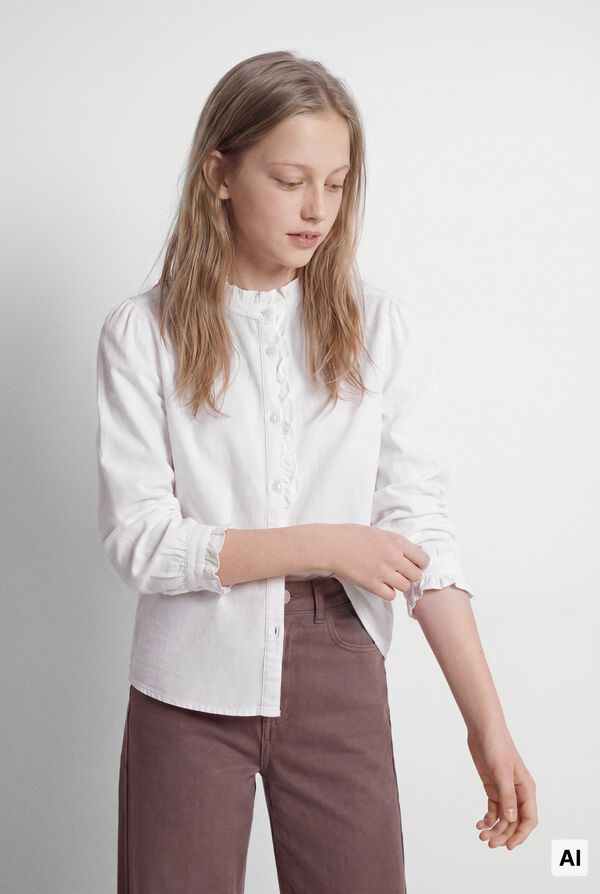 Springfield Kids Oksford bluza za devojčice Bela