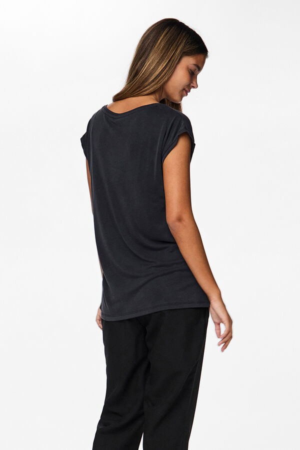 Pieces Cool V T-shirt black